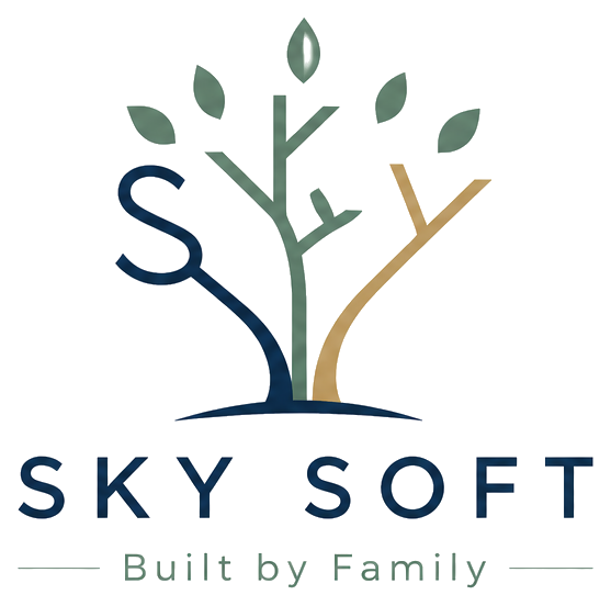SKY SOFT full logo inspired by a family tree